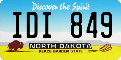 ND license plate IDI849