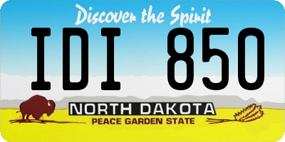 ND license plate IDI850