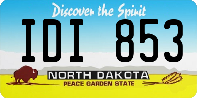 ND license plate IDI853