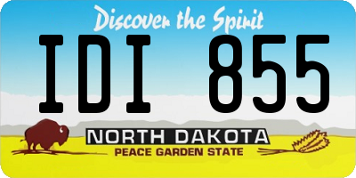 ND license plate IDI855
