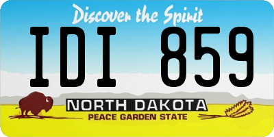 ND license plate IDI859