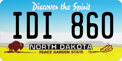 ND license plate IDI860