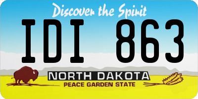 ND license plate IDI863