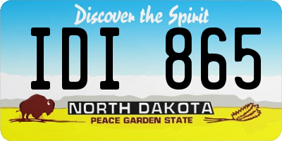 ND license plate IDI865
