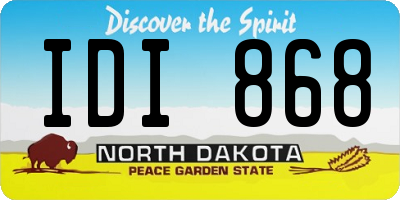 ND license plate IDI868