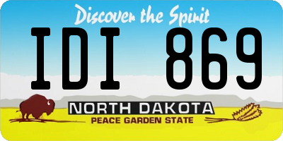ND license plate IDI869