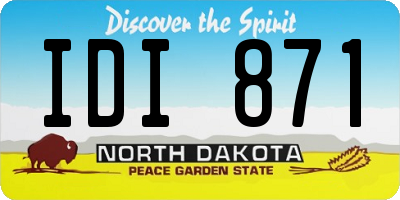 ND license plate IDI871
