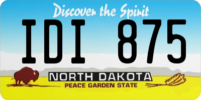 ND license plate IDI875