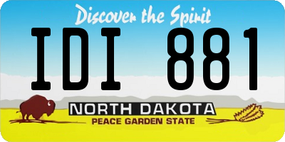 ND license plate IDI881