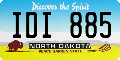 ND license plate IDI885