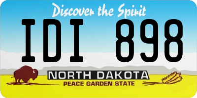 ND license plate IDI898