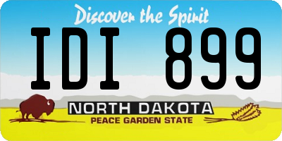 ND license plate IDI899