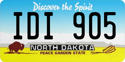 ND license plate IDI905