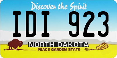 ND license plate IDI923