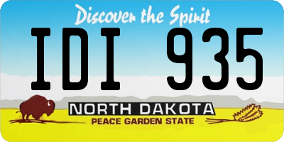 ND license plate IDI935