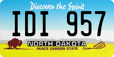 ND license plate IDI957