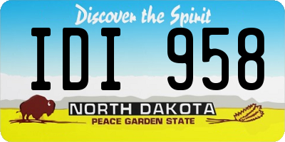 ND license plate IDI958