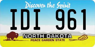 ND license plate IDI961