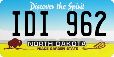 ND license plate IDI962