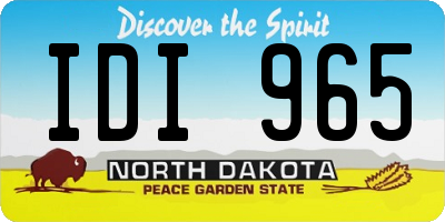 ND license plate IDI965