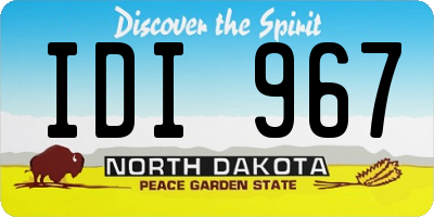 ND license plate IDI967