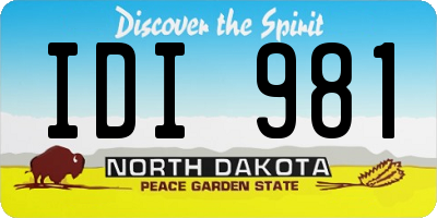 ND license plate IDI981