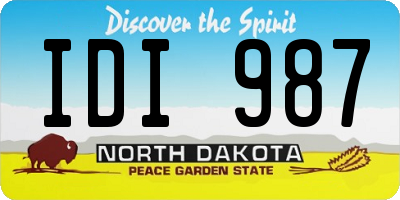 ND license plate IDI987