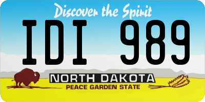 ND license plate IDI989