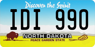 ND license plate IDI990