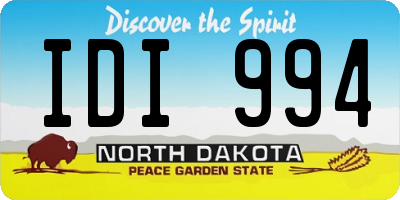 ND license plate IDI994