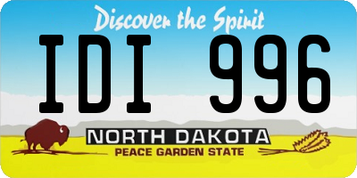 ND license plate IDI996