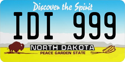 ND license plate IDI999