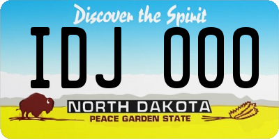 ND license plate IDJ000