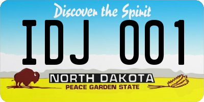ND license plate IDJ001