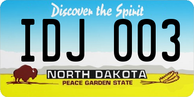 ND license plate IDJ003