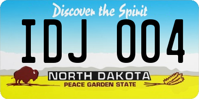 ND license plate IDJ004