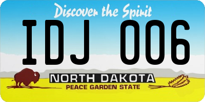 ND license plate IDJ006
