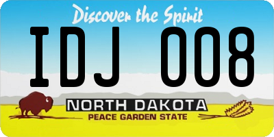 ND license plate IDJ008