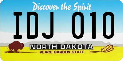 ND license plate IDJ010