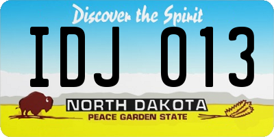 ND license plate IDJ013