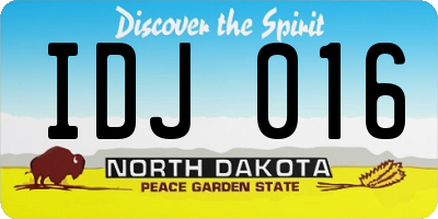 ND license plate IDJ016