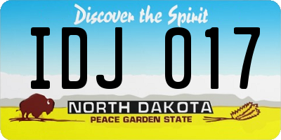 ND license plate IDJ017