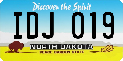 ND license plate IDJ019