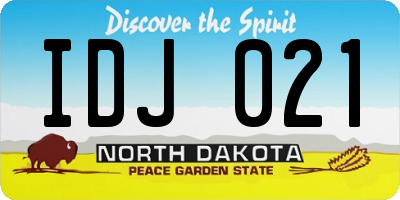 ND license plate IDJ021