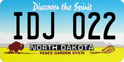 ND license plate IDJ022