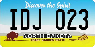 ND license plate IDJ023