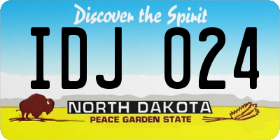 ND license plate IDJ024