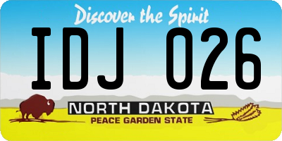 ND license plate IDJ026