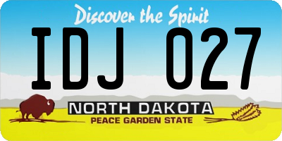 ND license plate IDJ027