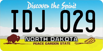 ND license plate IDJ029